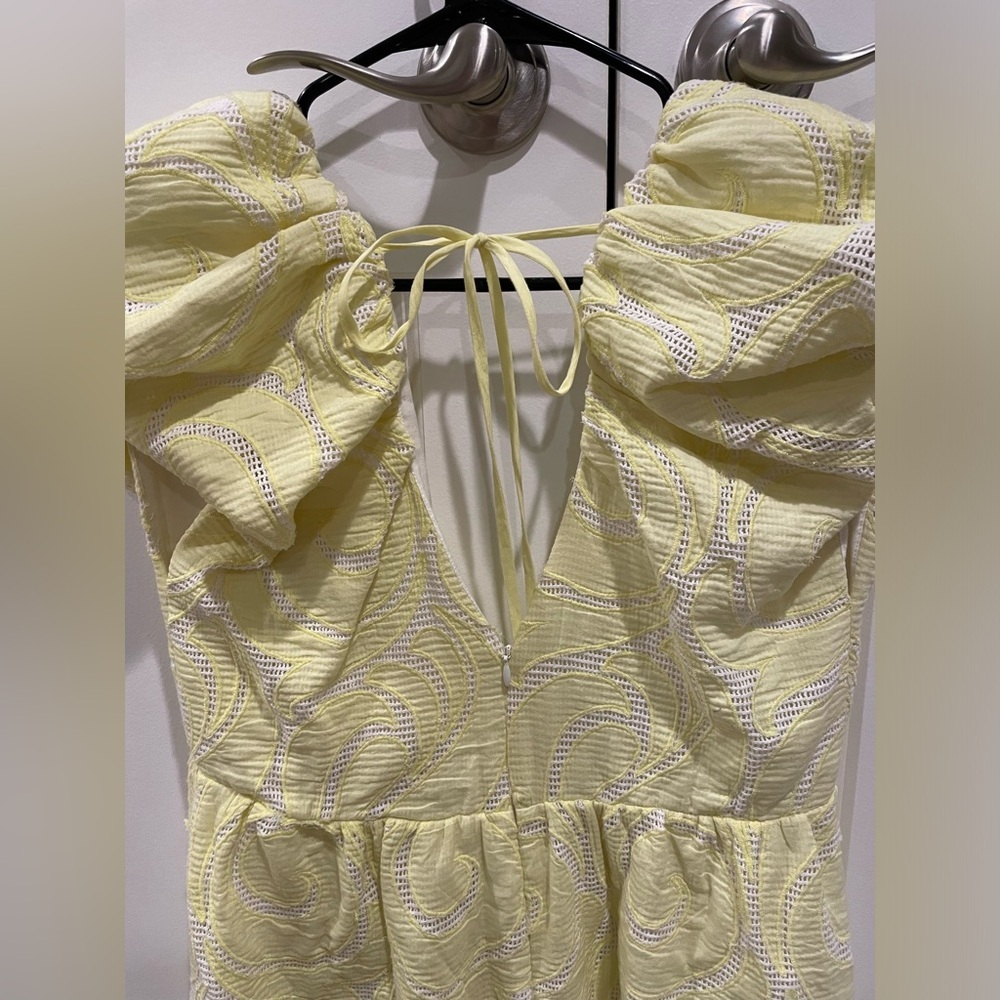 NWT Yellow Puff Sleeve Anthropologie Dress - Picture 8 of 10